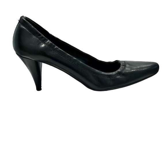 PRADA BLACK NAPPA SPORT B CALZATURE DONNA ELASTIC TOP CONE HEEL ROUND TOE PUMPS - Picture 1 of 15